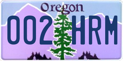 OR license plate 002HRM
