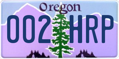 OR license plate 002HRP