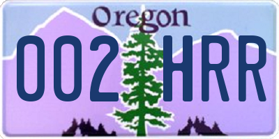 OR license plate 002HRR