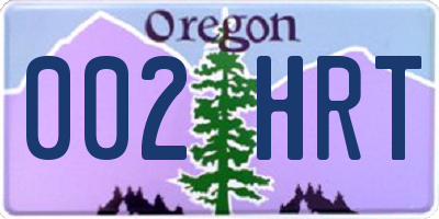 OR license plate 002HRT