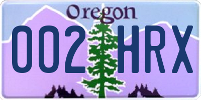 OR license plate 002HRX