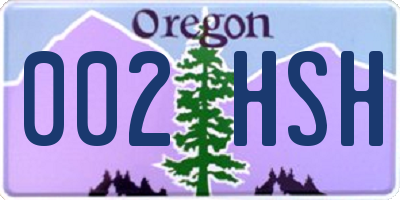 OR license plate 002HSH