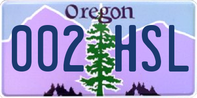 OR license plate 002HSL