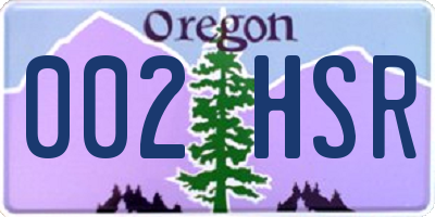 OR license plate 002HSR