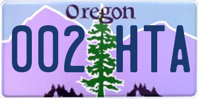 OR license plate 002HTA