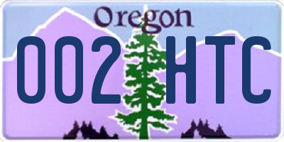 OR license plate 002HTC