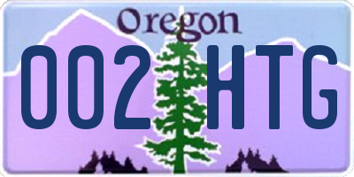 OR license plate 002HTG