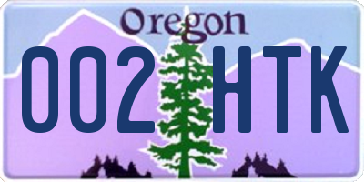 OR license plate 002HTK