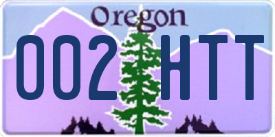 OR license plate 002HTT