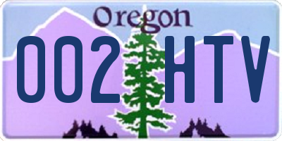 OR license plate 002HTV