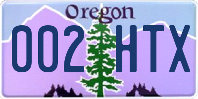 OR license plate 002HTX