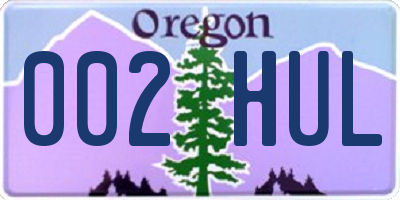 OR license plate 002HUL