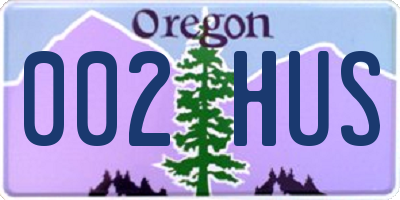 OR license plate 002HUS
