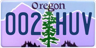 OR license plate 002HUV