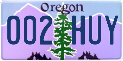 OR license plate 002HUY