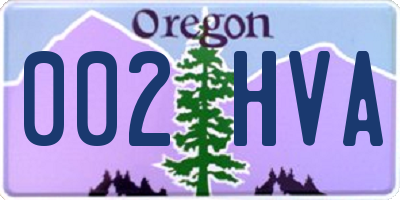 OR license plate 002HVA