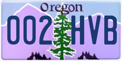 OR license plate 002HVB