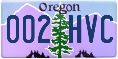 OR license plate 002HVC