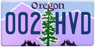 OR license plate 002HVD