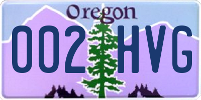OR license plate 002HVG
