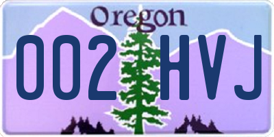 OR license plate 002HVJ