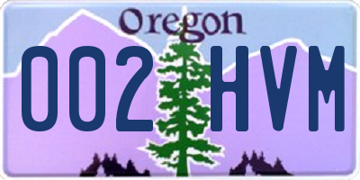 OR license plate 002HVM
