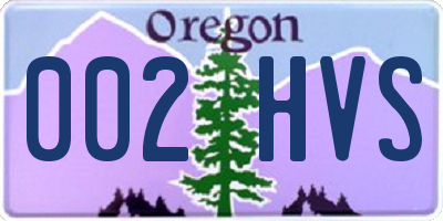 OR license plate 002HVS