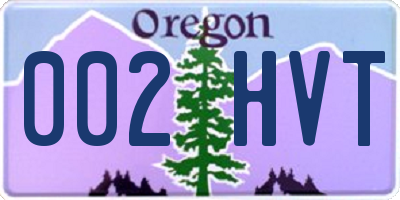 OR license plate 002HVT