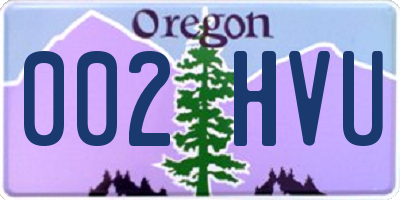 OR license plate 002HVU