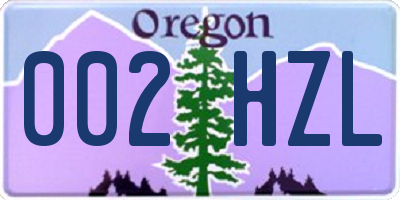 OR license plate 002HZL