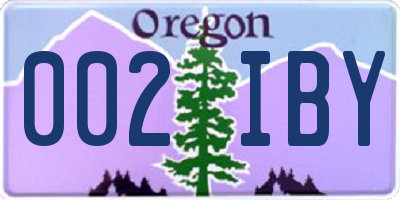 OR license plate 002IBY