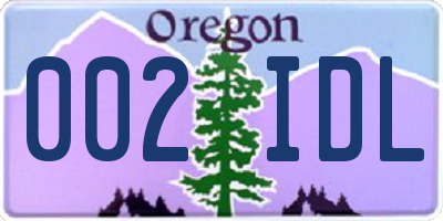 OR license plate 002IDL