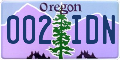 OR license plate 002IDN