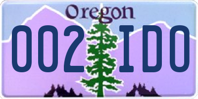 OR license plate 002IDO