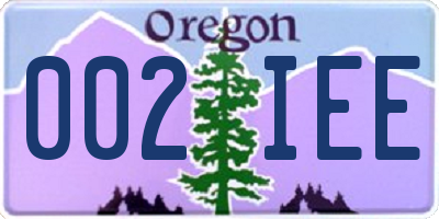 OR license plate 002IEE