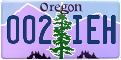 OR license plate 002IEH