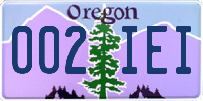 OR license plate 002IEI