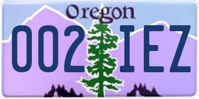 OR license plate 002IEZ
