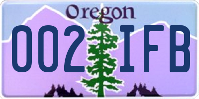 OR license plate 002IFB