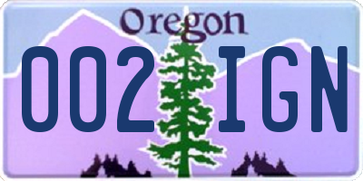 OR license plate 002IGN