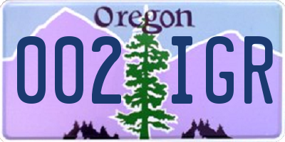 OR license plate 002IGR