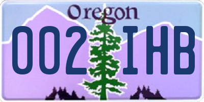 OR license plate 002IHB