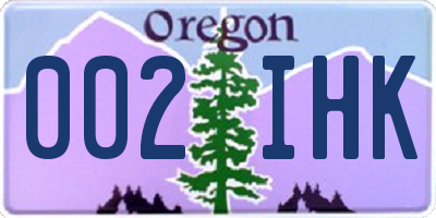 OR license plate 002IHK