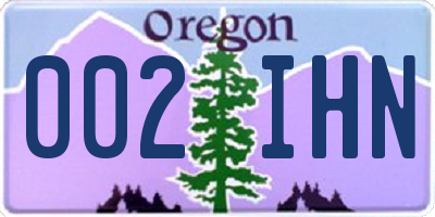 OR license plate 002IHN