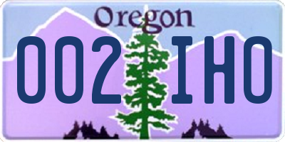 OR license plate 002IHO