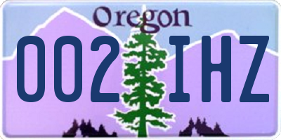 OR license plate 002IHZ