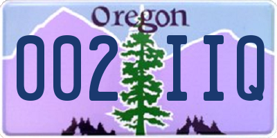 OR license plate 002IIQ