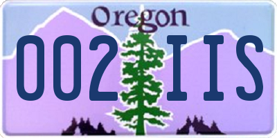 OR license plate 002IIS