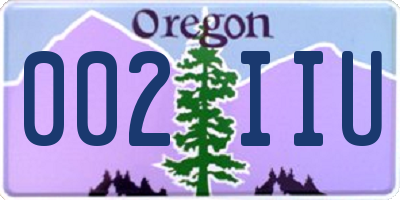 OR license plate 002IIU