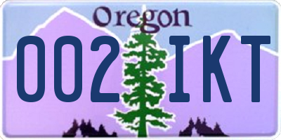 OR license plate 002IKT